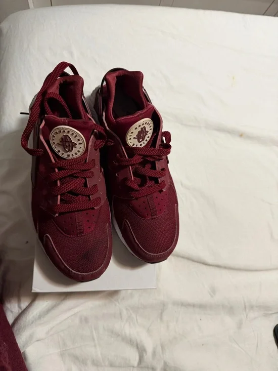 Nike  Burgundy and White Strap Air Sneakers - Picture 3 of 3